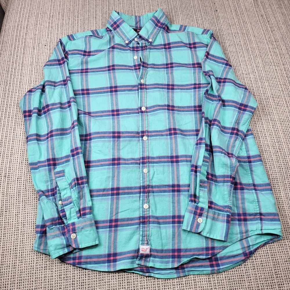 Vineyard Vines Murray Shirt‎ Mens Large Plaid Long Sleeve Button Front Slim Fit